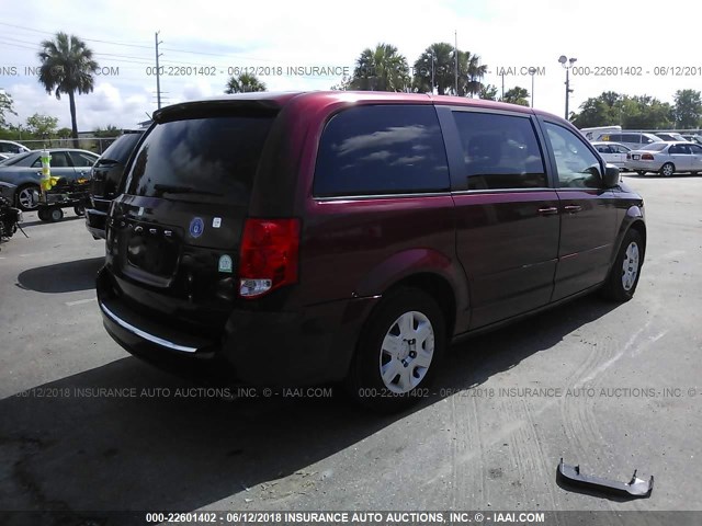 2D4RN4DG1BR633142 - 2011 DODGE GRAND CARAVAN EXPRESS RED photo 4