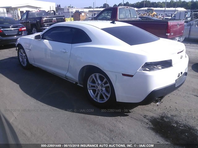 2G1FB1E34F9251303 - 2015 CHEVROLET CAMARO LS WHITE photo 3