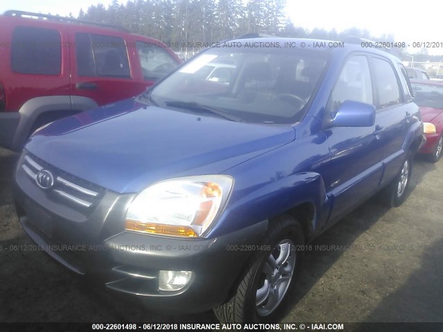 KNDJE723067262414 - 2006 KIA NEW SPORTAGE  BLUE photo 2