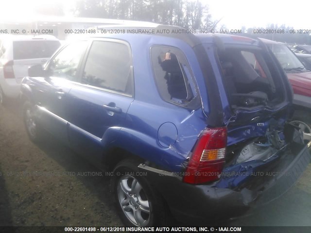 KNDJE723067262414 - 2006 KIA NEW SPORTAGE  BLUE photo 3