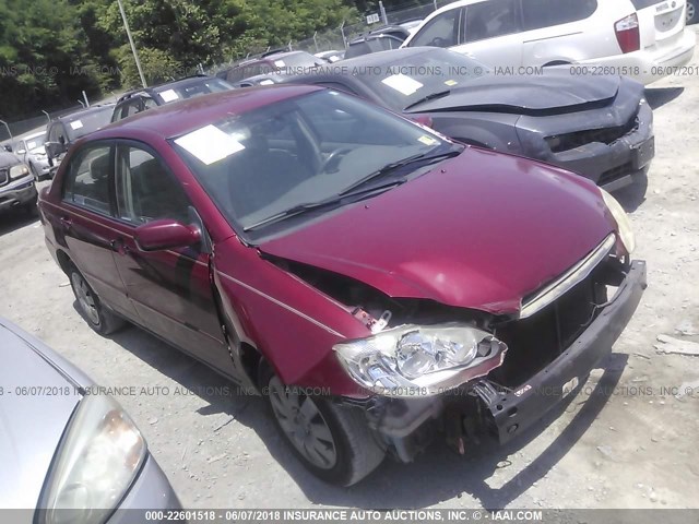 1NXBR32E43Z013674 - 2003 TOYOTA COROLLA CE/LE/S RED photo 1