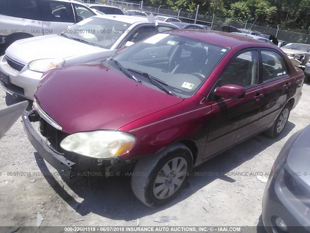 1NXBR32E43Z013674 - 2003 TOYOTA COROLLA CE/LE/S RED photo 2