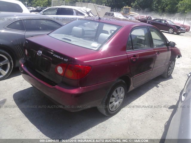 1NXBR32E43Z013674 - 2003 TOYOTA COROLLA CE/LE/S RED photo 4