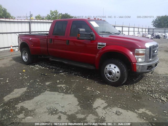 1FTXW43R78EA13695 - 2008 FORD F450 SUPER DUTY RED photo 1