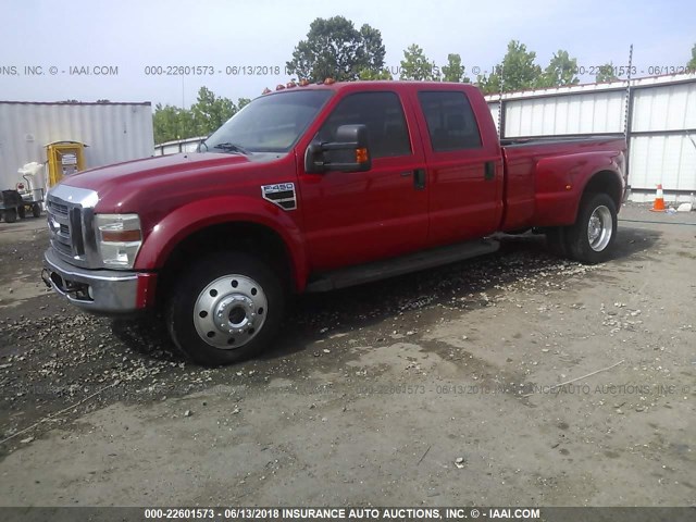 1FTXW43R78EA13695 - 2008 FORD F450 SUPER DUTY RED photo 2