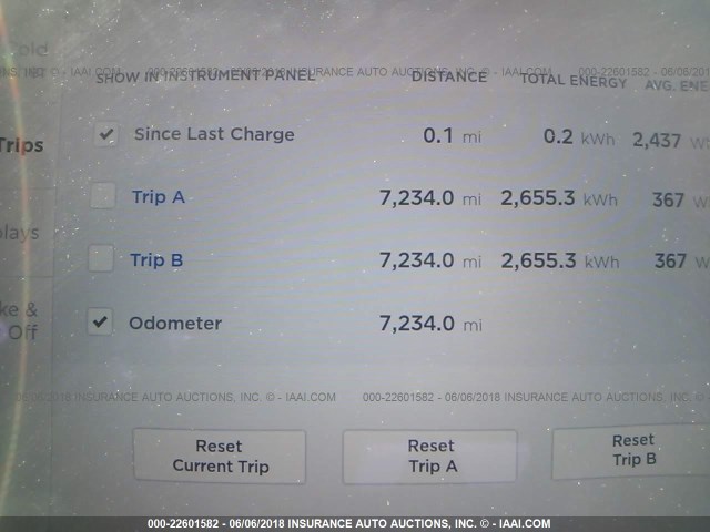 5YJSA1E28HF192514 - 2017 TESLA MODEL S Մոխրագույն լուսանկար 7