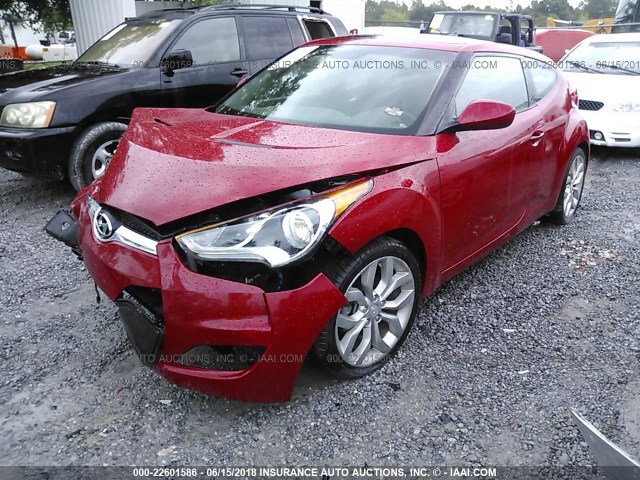 KMHTC6ADXDU167209 - 2013 HYUNDAI VELOSTER RED photo 2