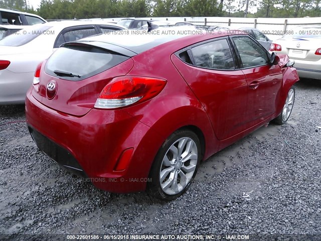 KMHTC6ADXDU167209 - 2013 HYUNDAI VELOSTER RED photo 4