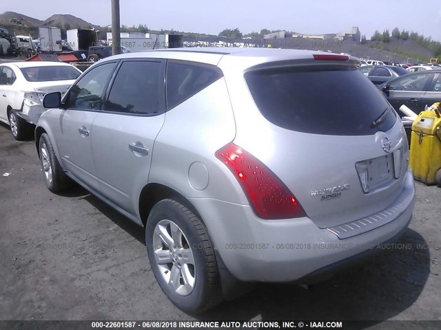 JN8AZ08W67W613769 - 2007 NISSAN MURANO SL/SE/S SILVER photo 3