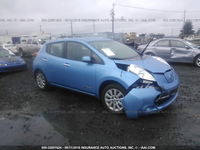 1N4AZ0CPXEC334521 - 2014 NISSAN LEAF S/SV/SL Light Blue photo 1