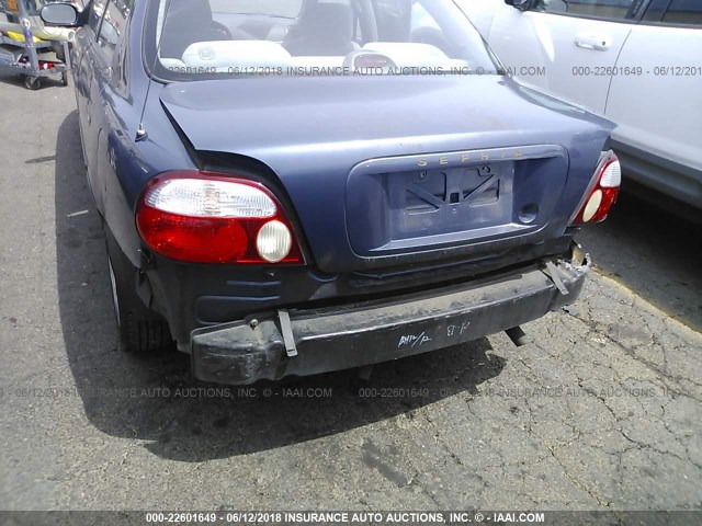 KNAFB121515059630 - 2001 KIA SEPHIA LS BLUE photo 6