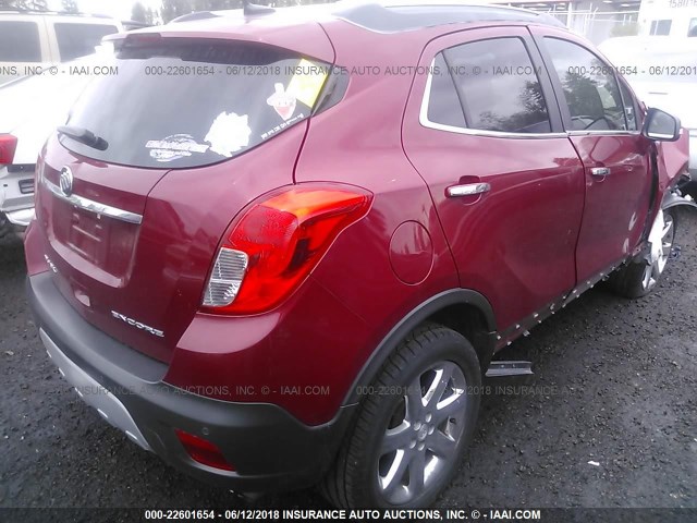 KL4CJDSB7EB612458 - 2014 BUICK ENCORE PREMIUM RED photo 4