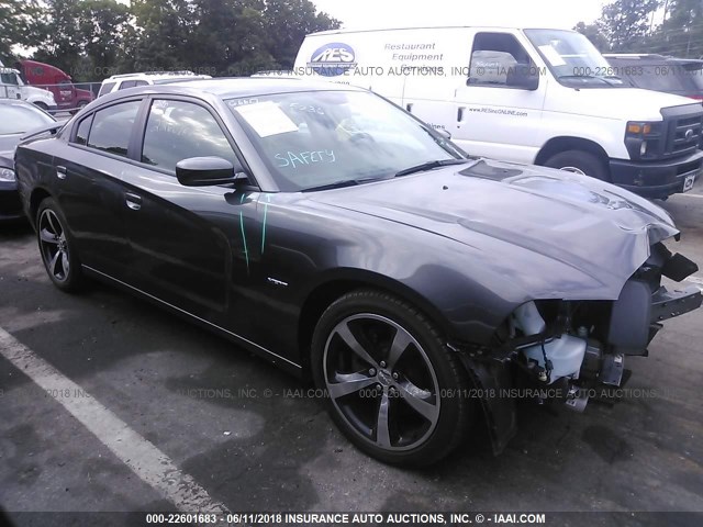 2C3CDXCT4EH370245 - 2014 DODGE CHARGER R/T GRAY photo 1
