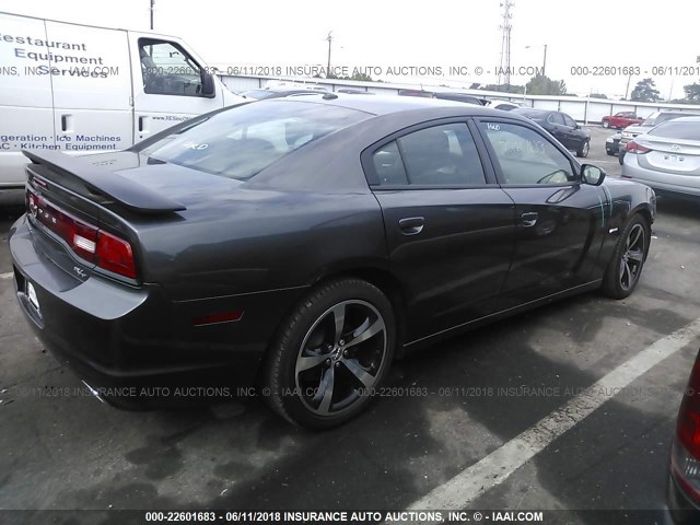 2C3CDXCT4EH370245 - 2014 DODGE CHARGER R/T GRAY photo 4