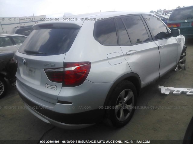 5UXWX5C52BL701813 - 2011 BMW X3 XDRIVE28I SILVER photo 4