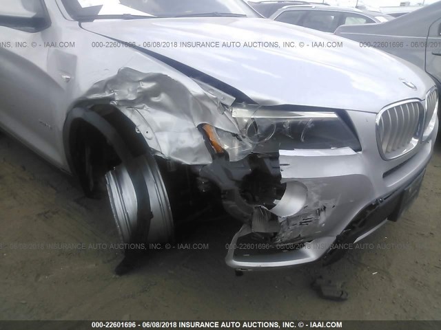 5UXWX5C52BL701813 - 2011 BMW X3 XDRIVE28I SILVER photo 6