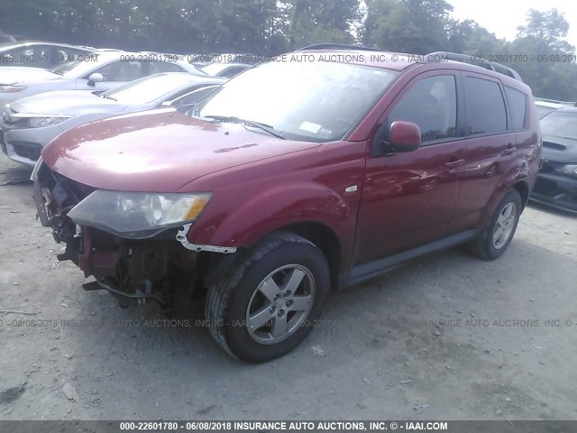 JA4LT21W29Z015654 - 2009 MITSUBISHI OUTLANDER ES წითელი ფოტო 2
