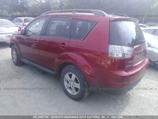 JA4LT21W29Z015654 - 2009 MITSUBISHI OUTLANDER ES წითელი ფოტო 3