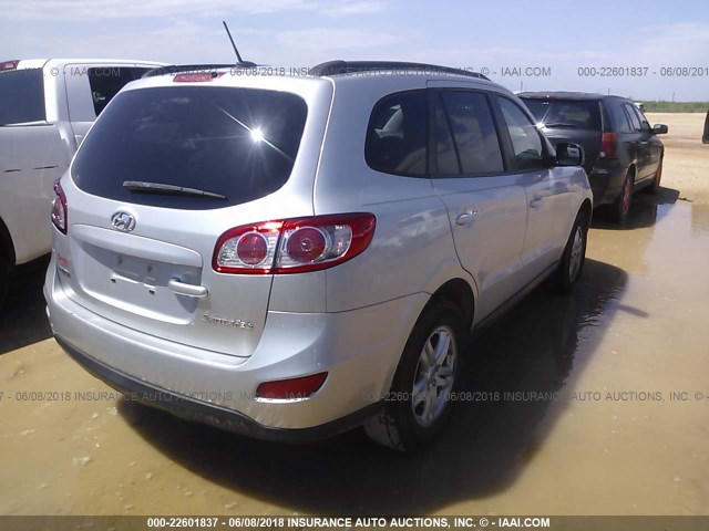 5XYZG3AB5BG079408 - 2011 HYUNDAI SANTA FE GLS SILVER photo 4