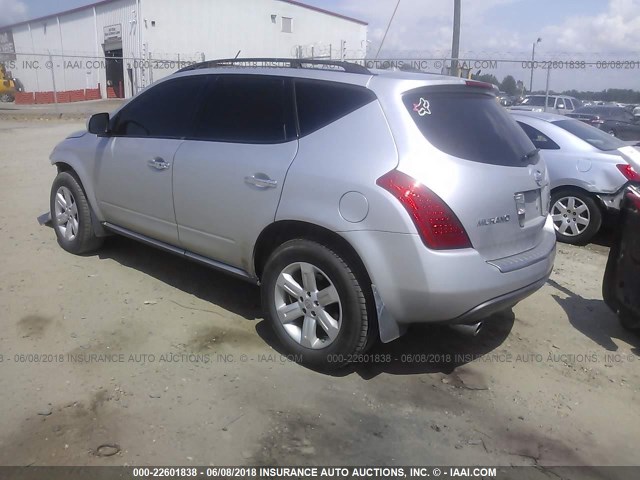 JN8AZ08T16W409854 - 2006 NISSAN MURANO SL/SE/S SILVER photo 3