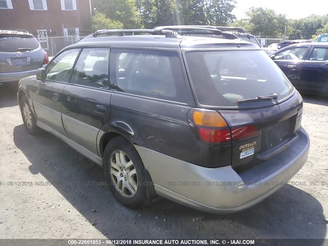 4S3BH686717617238 - 2001 SUBARU LEGACY OUTBACK LIMITED BLACK photo 3