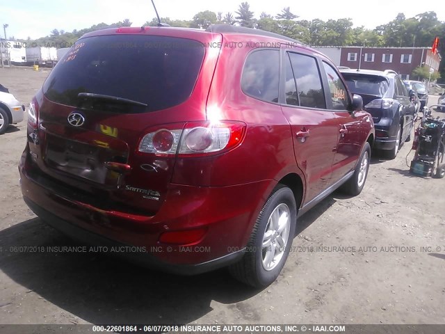 5NMSGDAB1AH374226 - 2010 HYUNDAI SANTA FE GLS RED photo 4