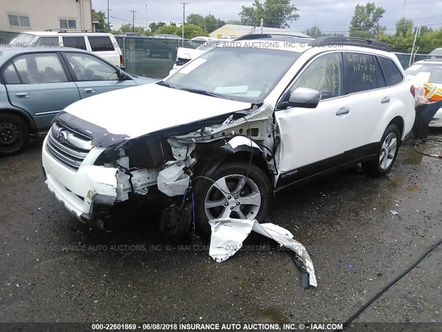 4S4BRBPC7E3286652 - 2014 SUBARU OUTBACK 2.5I LIMITED WHITE photo 2