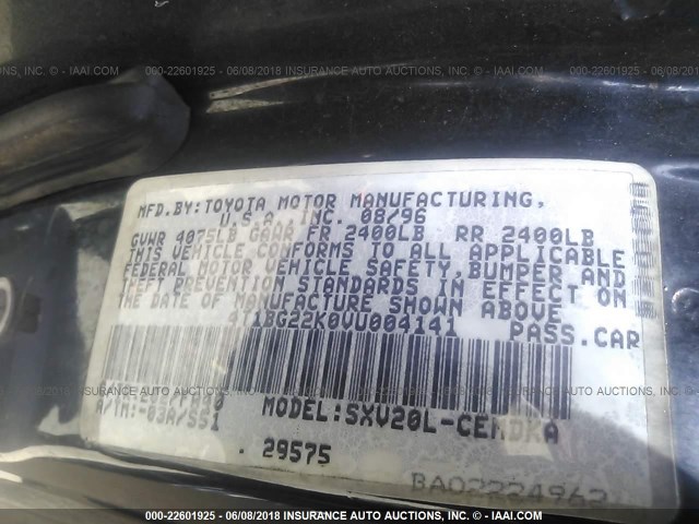 4T1BG22K0VU004141 - 1997 TOYOTA CAMRY CE/LE/XLE 黑色 照片 9