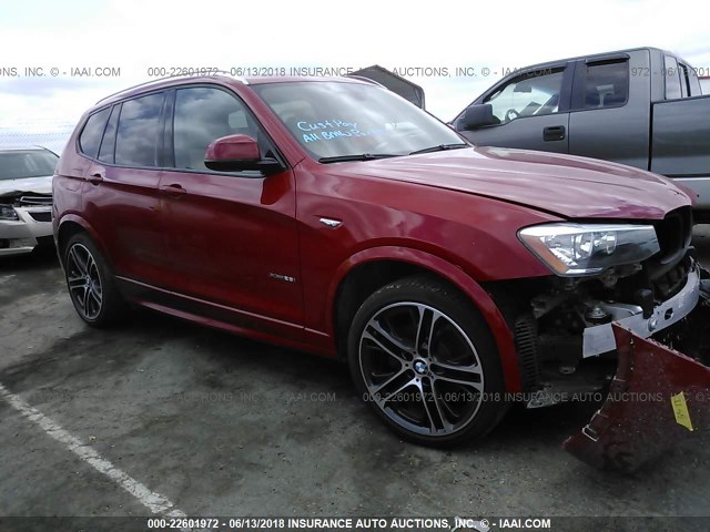 5UXWX9C56G0D82337 - 2016 BMW X3 XDRIVE28I RED photo 1