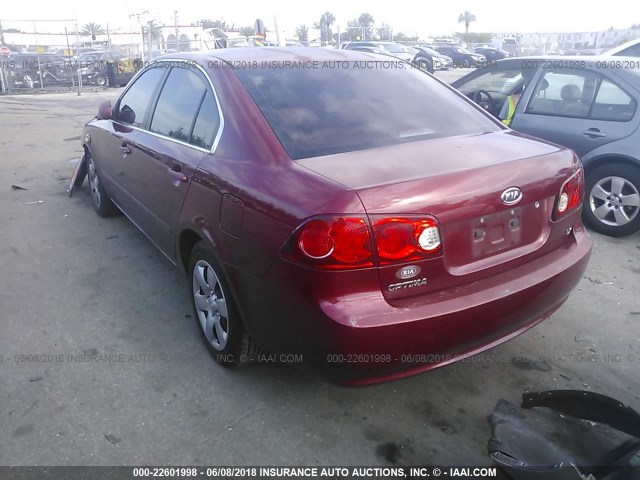 KNAGE123065068711 - 2006 KIA OPTIMA LX/EX BURGUNDY photo 3