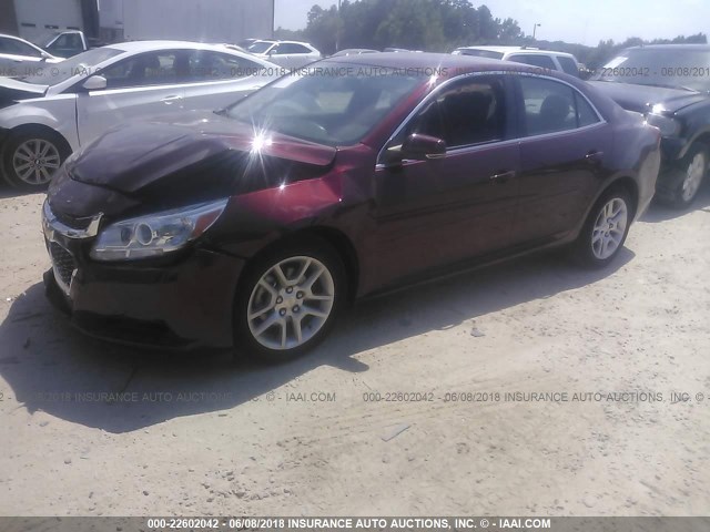 1G11C5SLXFF353912 - 2015 CHEVROLET MALIBU 1LT MAROON photo 2