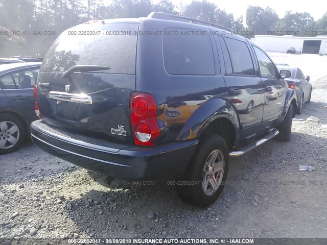 1D4HB48N06F177497 - 2006 DODGE DURANGO SLT BLUE photo 4