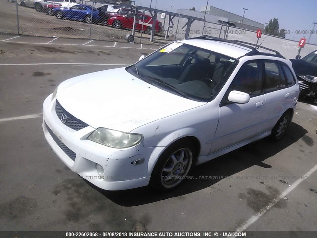 JM1BJ245421485991 - 2002 MAZDA PROTEGE PR5 WHITE photo 2