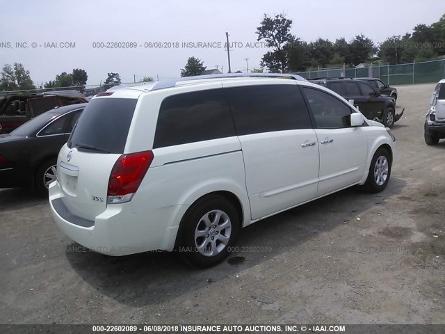 5N1BV28UX8N111551 - 2008 NISSAN QUEST S/SE/SL WHITE photo 4