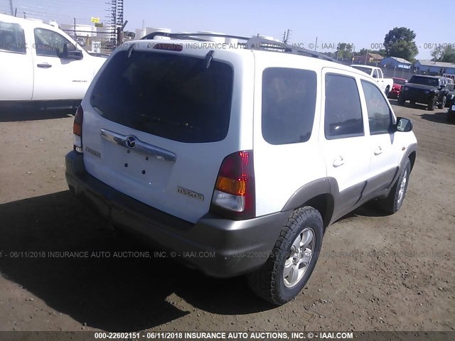 4F2CZ06193KM55456 - 2003 MAZDA TRIBUTE ES WHITE photo 4
