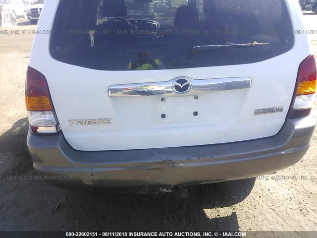 4F2CZ06193KM55456 - 2003 MAZDA TRIBUTE ES WHITE photo 6