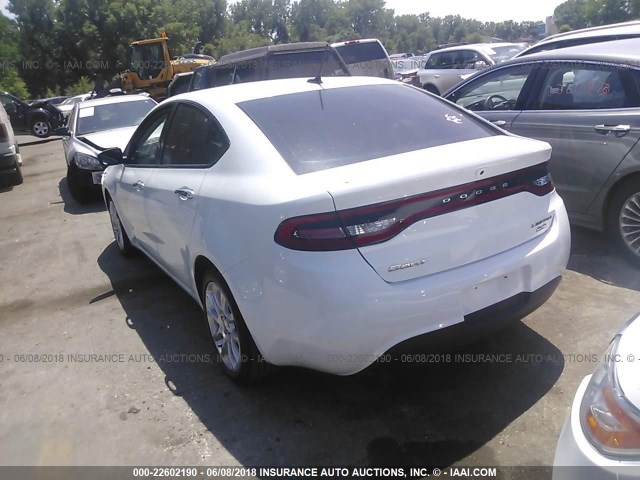 1C3CDFCB4ED860148 - 2014 DODGE DART LIMITED WHITE photo 3