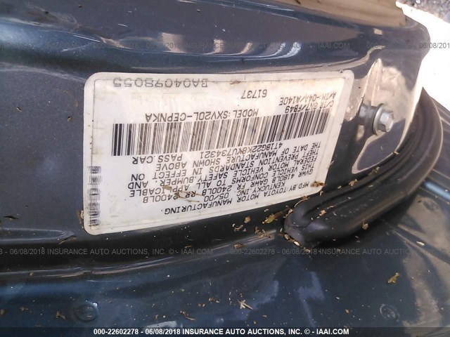 4T1BG22K8YU734321 - 2000 TOYOTA CAMRY CE/LE/XLE 蓝色 照片 9