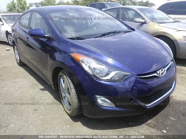 5NPDH4AE3DH257934 - 2013 HYUNDAI ELANTRA GLS/LIMITED PURPLE photo 1