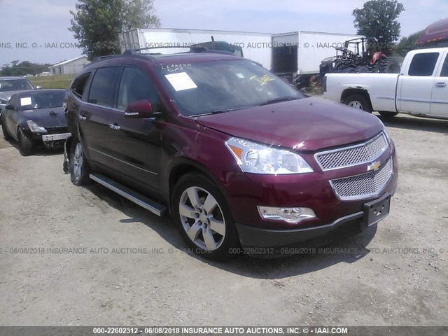 1GNKVLED1BJ353116 - 2011 CHEVROLET TRAVERSE LTZ RED photo 1