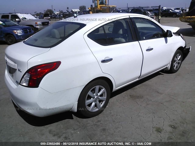 3N1CN7AP3CL860147 - 2012 NISSAN VERSA S/SV/SL WHITE photo 4