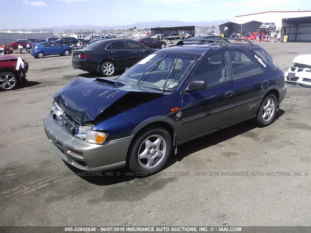 JF1GF4854VG811356 - 1997 SUBARU IMPREZA OUTBACK BLUE photo 2