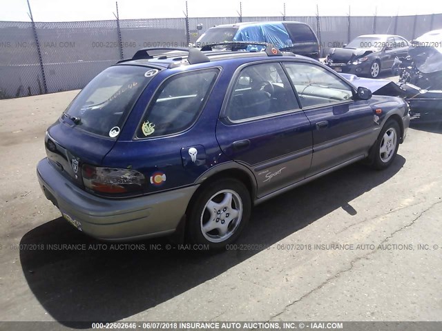 JF1GF4854VG811356 - 1997 SUBARU IMPREZA OUTBACK BLUE photo 4