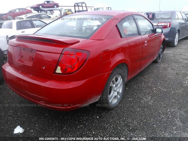 1G8AM12F34Z182773 - 2004 SATURN ION LEVEL 2 RED photo 4