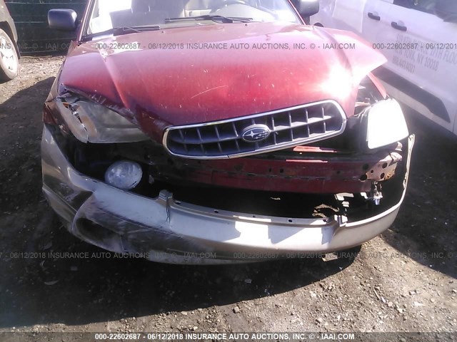4S3BH675047603646 - 2004 SUBARU LEGACY OUTBACK AWP 红色 照片 6