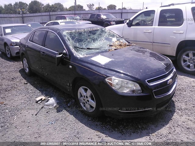 1G1ZG57B58F160349 - 2008 CHEVROLET MALIBU LS BLACK photo 1