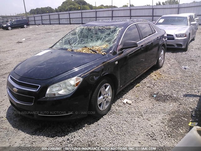 1G1ZG57B58F160349 - 2008 CHEVROLET MALIBU LS BLACK photo 2