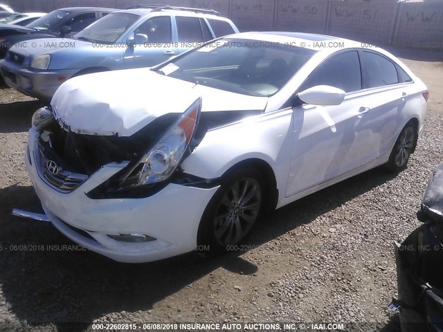 5NPEC4AC4DH628634 - 2013 HYUNDAI SONATA SE/LIMITED WHITE photo 2