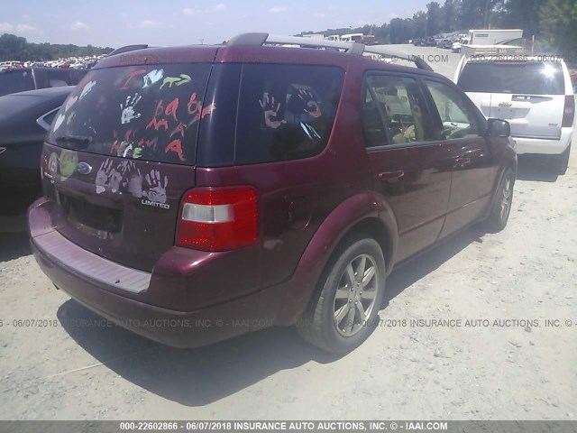 1FMDK06186GA06247 - 2006 FORD FREESTYLE LIMITED RED photo 4