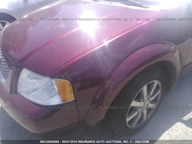 1FMDK06186GA06247 - 2006 FORD FREESTYLE LIMITED RED photo 6
